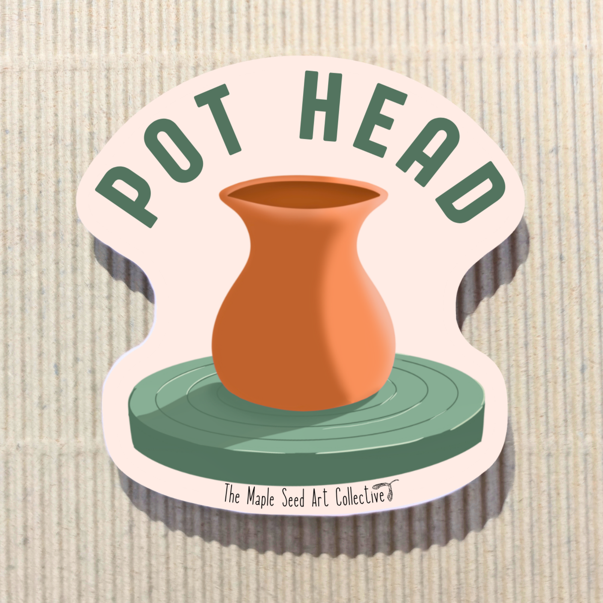 Pot Head Sticker - Orange