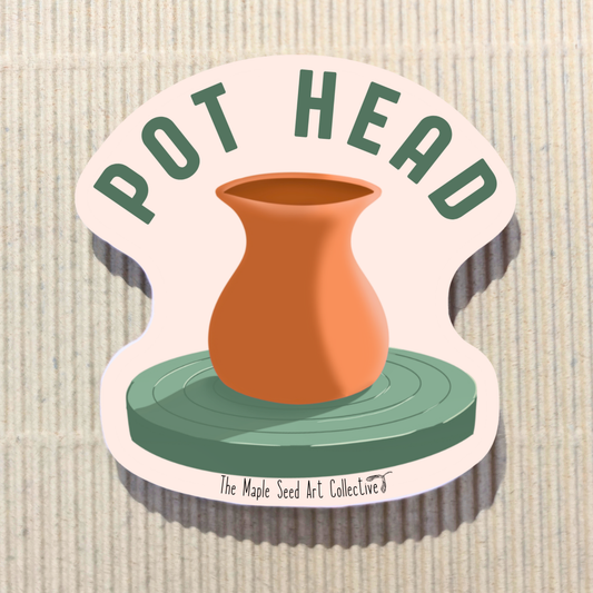 Pot Head Sticker - Orange