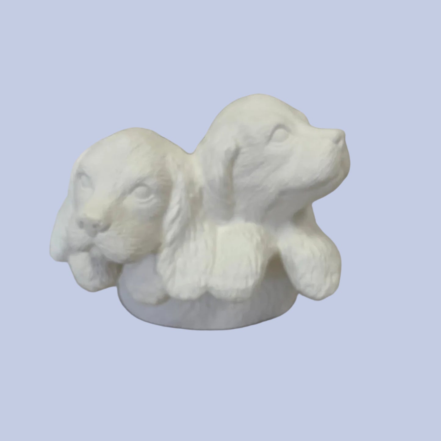 Puppies in a Basket Ceramic Bisque