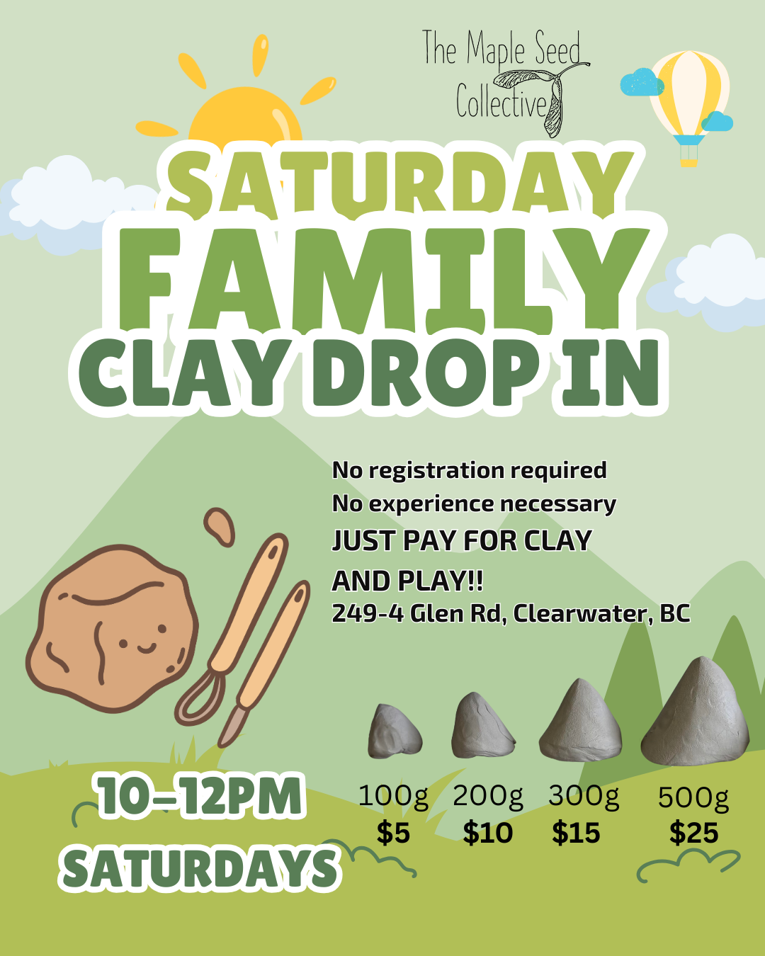 Saturday Family Clay Hand Building Drop In