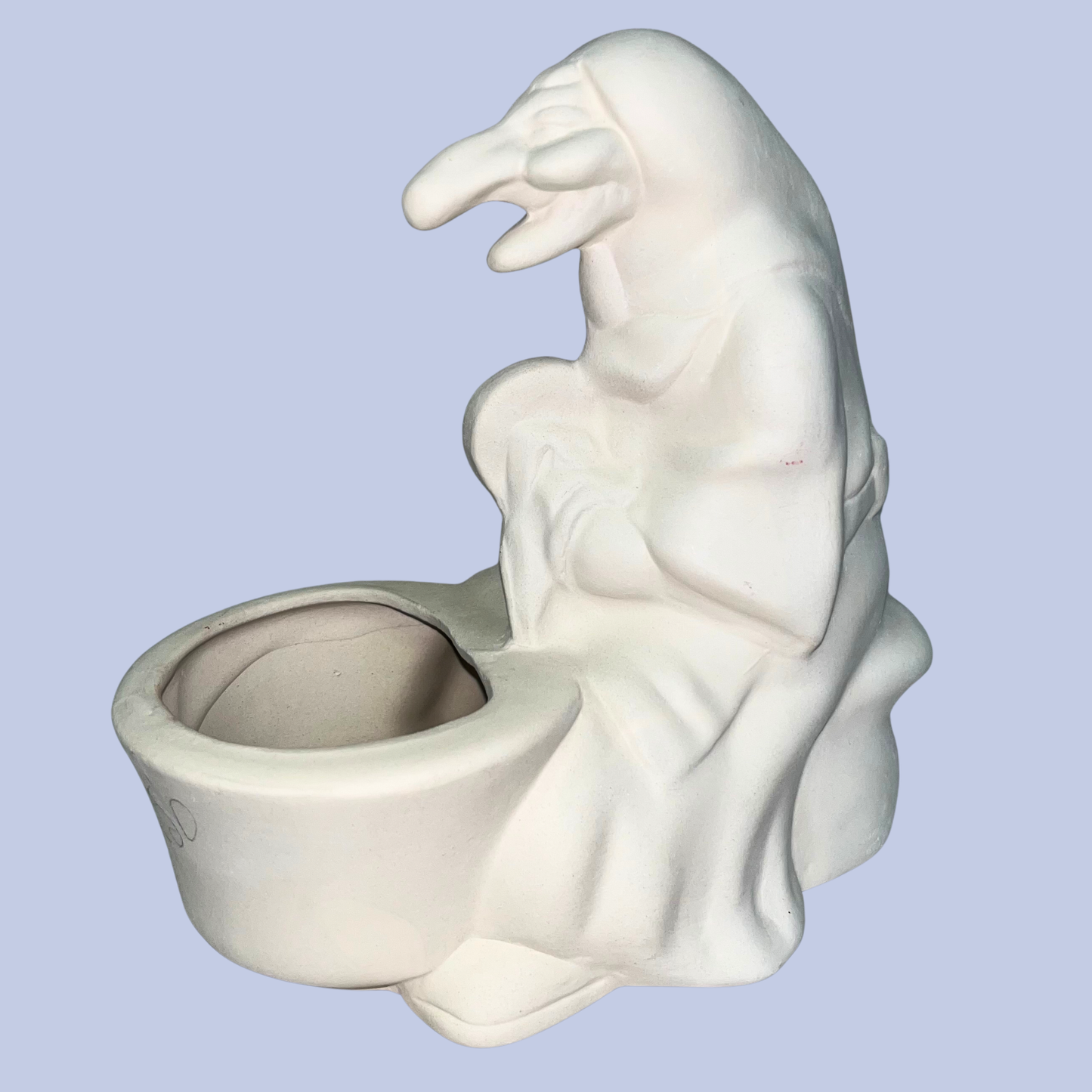 Witch with Cauldron Ceramic Bisque