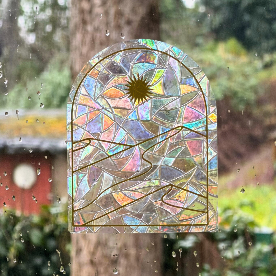 Mountain Sunset Suncatcher | Rainbow Maker | Window Cling