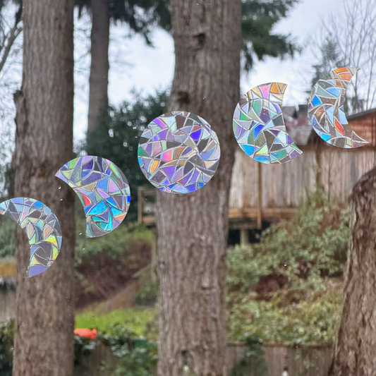 Moon Phase Suncatcher Stickers 5 Pack Window Cling