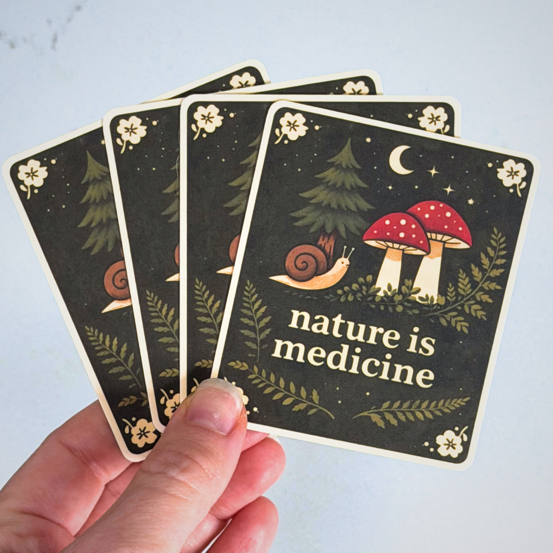 Nature Is Medicine Sticker – Nature Lover Wellness Quote