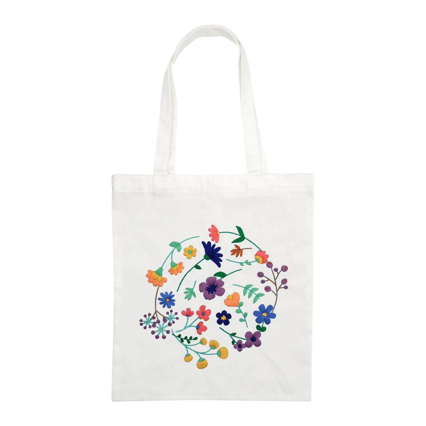 Embroidery Floral Tote Bag Kit
