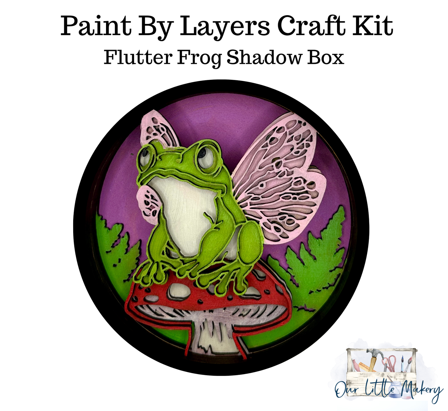 Flutter Frog Shadow Box (DIY Acrylic Painting Kit)