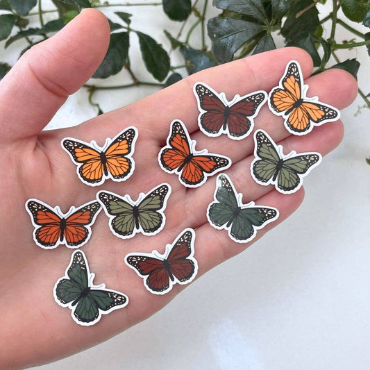 10 Mini Autumn Butterfly Stickers | Autumn Sticker Pack (10)