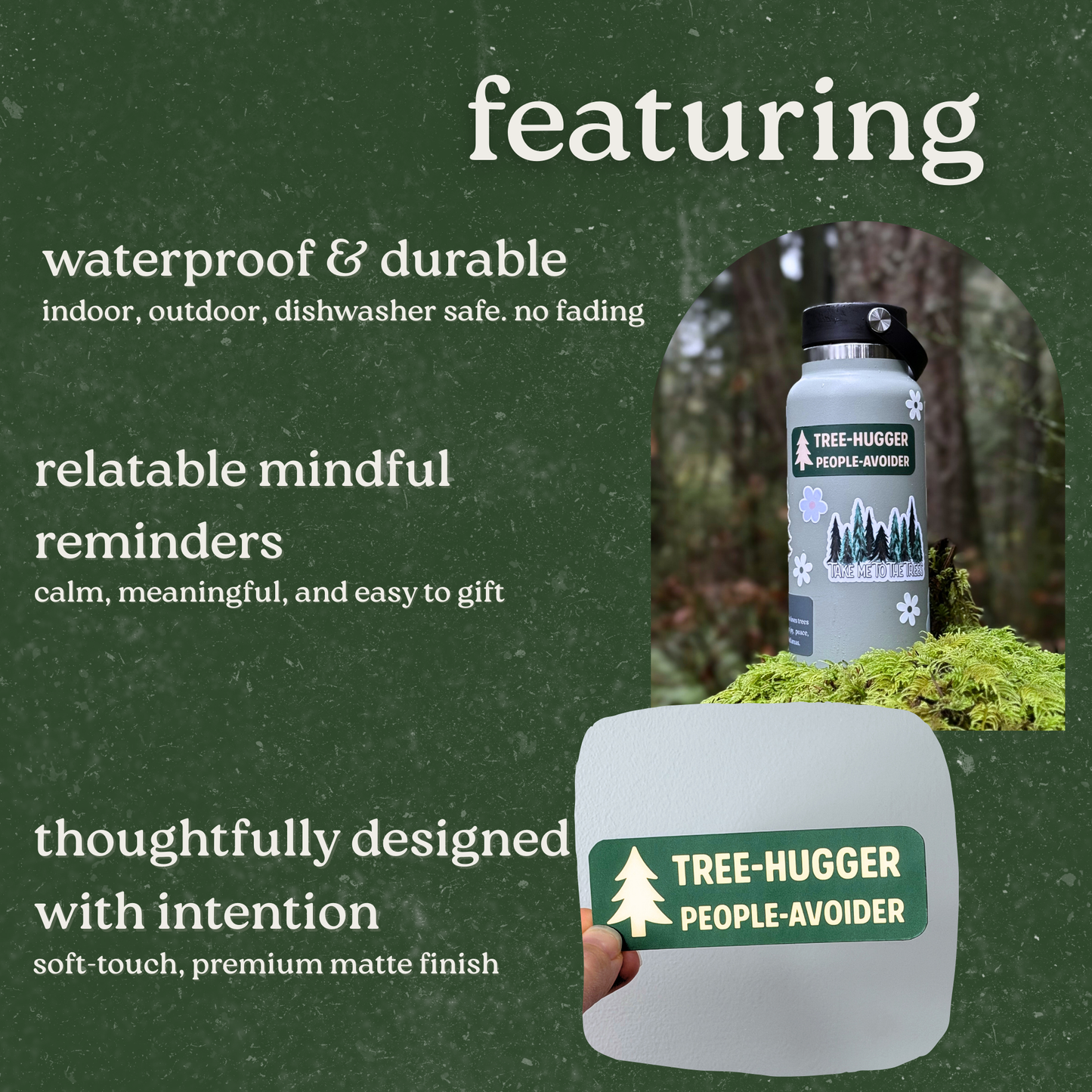 Tree Hugger People Avoider Nature Sticker • Funny Tree Lover