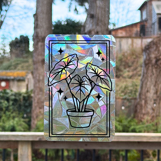 Alocasia House Plant Suncatcher Window Cling