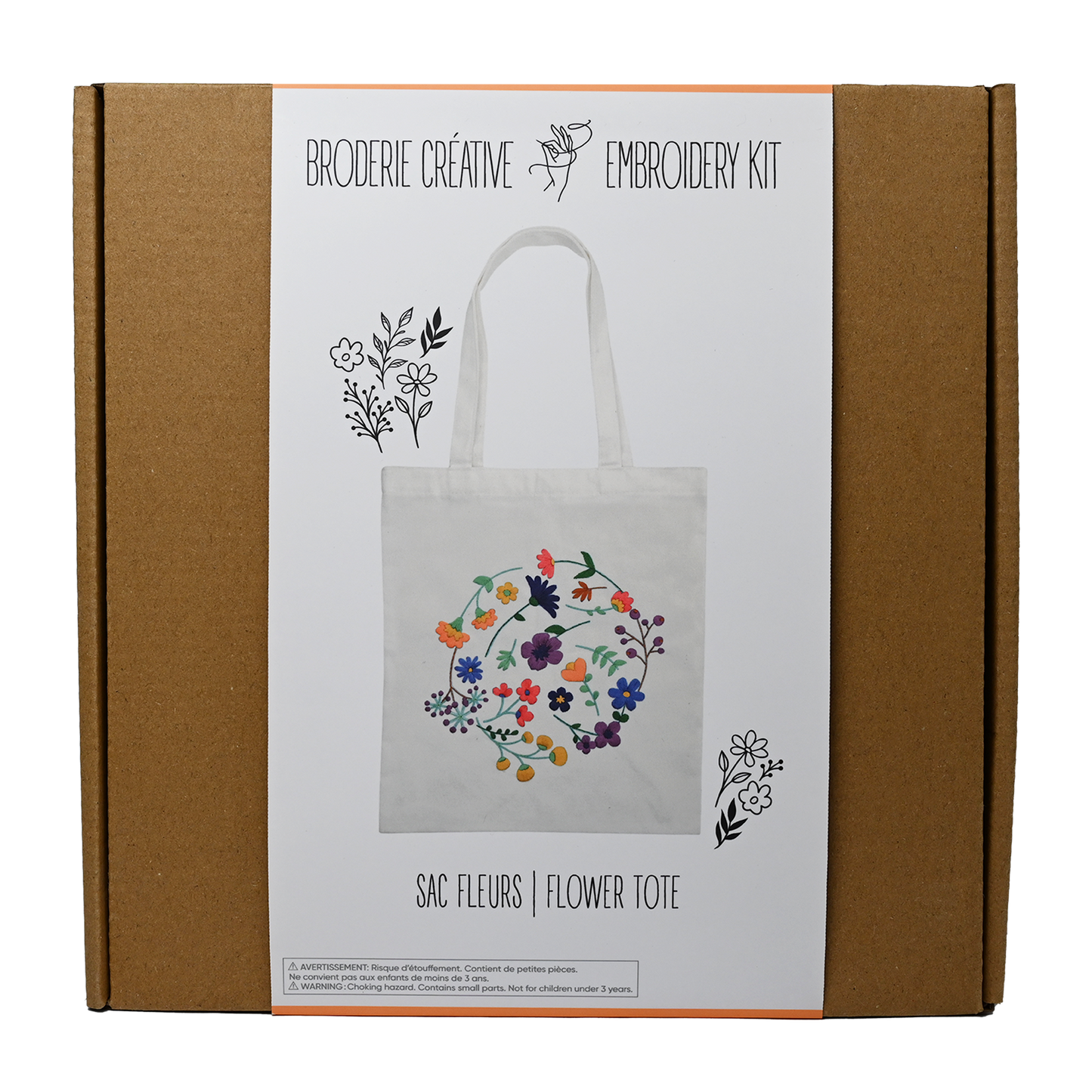 Embroidery Floral Tote Bag Kit