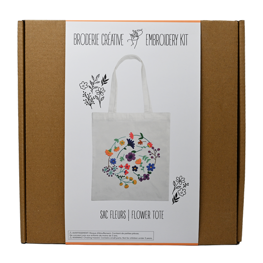 Embroidery Floral Tote Bag Kit