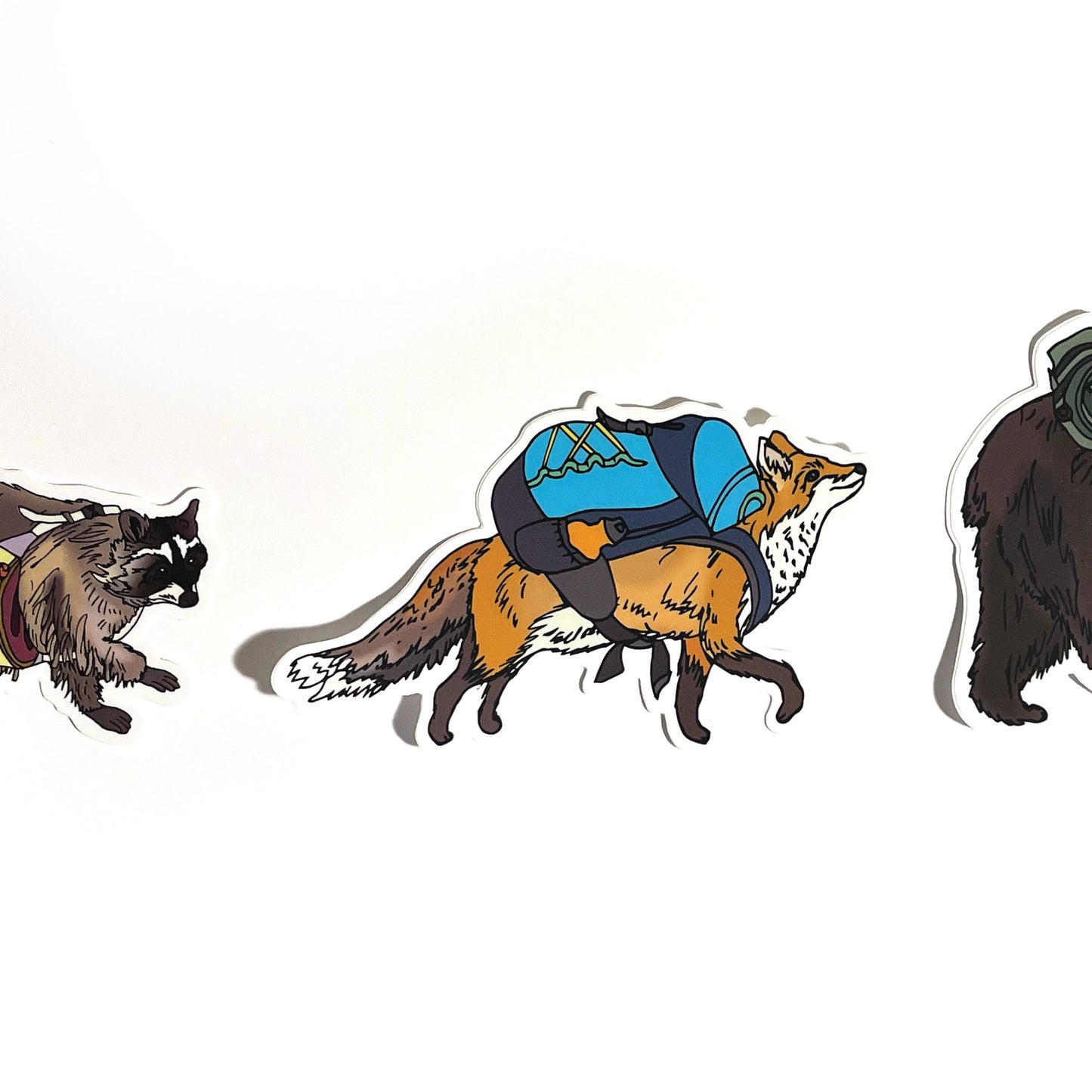 Hiking Fox Sticker