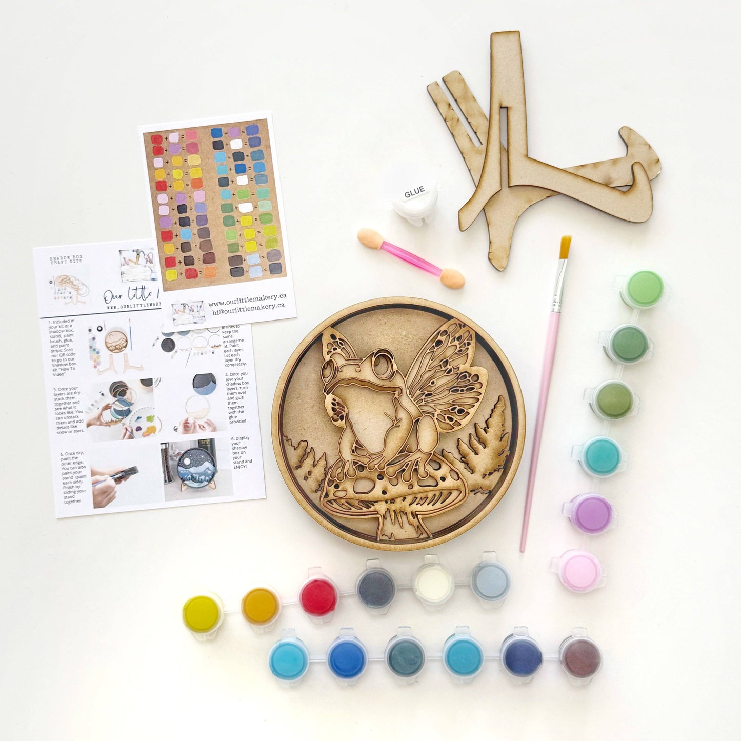 Flutter Frog Shadow Box (DIY Acrylic Painting Kit)