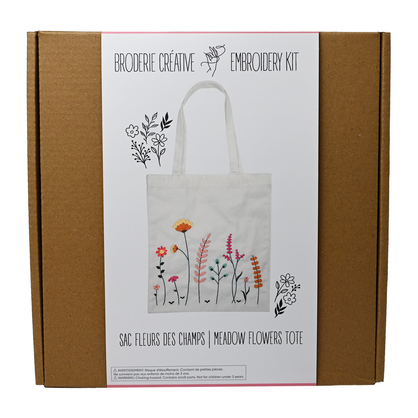 Embroidery Meadow Flowers Tote Bag Kit