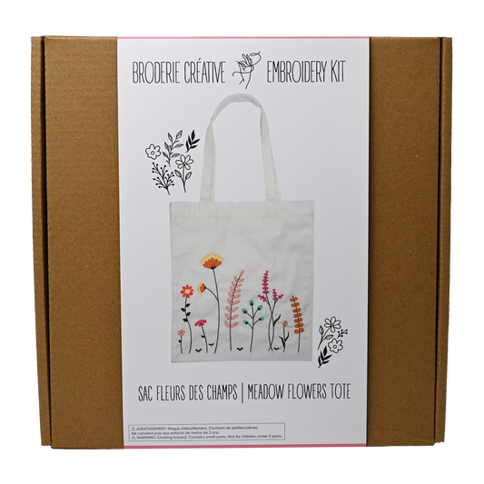 Embroidery Meadow Flowers Tote Bag Kit