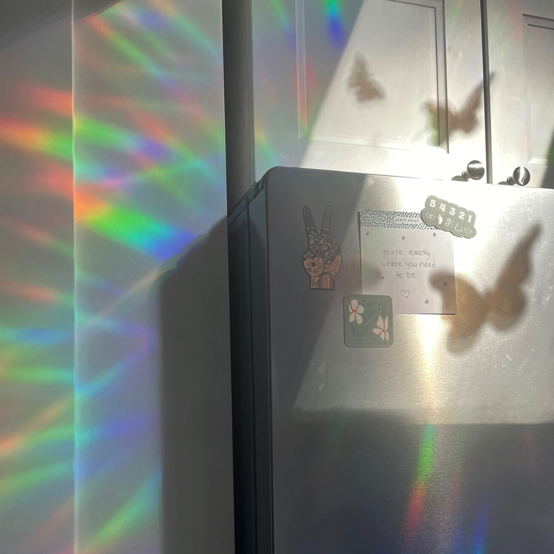 Mountain + Forest Suncatcher Sticker | Rainbow Window Cling