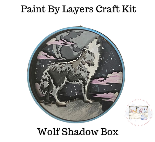 Wolf Shadow Box (DIY Acrylic Painting Kit)