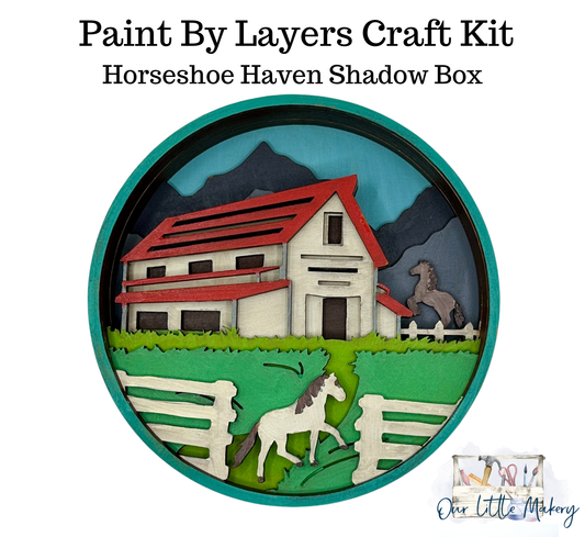 Horseshoe Haven Shadow Box (DIY Acrylic Painting Kit)
