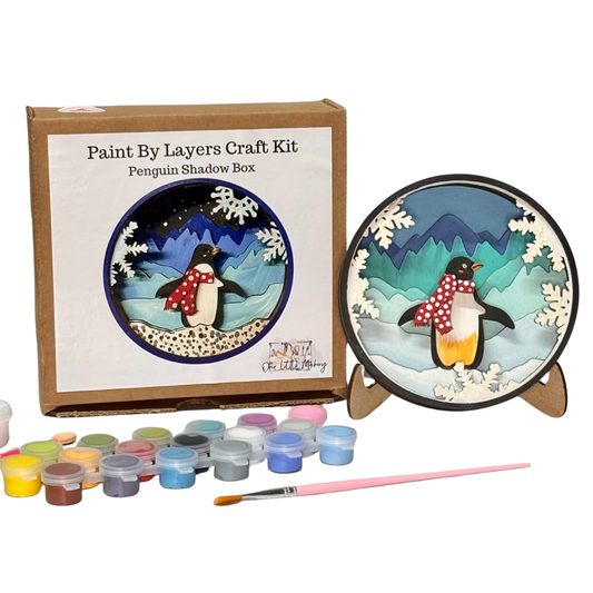 Penguin Shadow Box (DIY Acrylic Painting Kit)