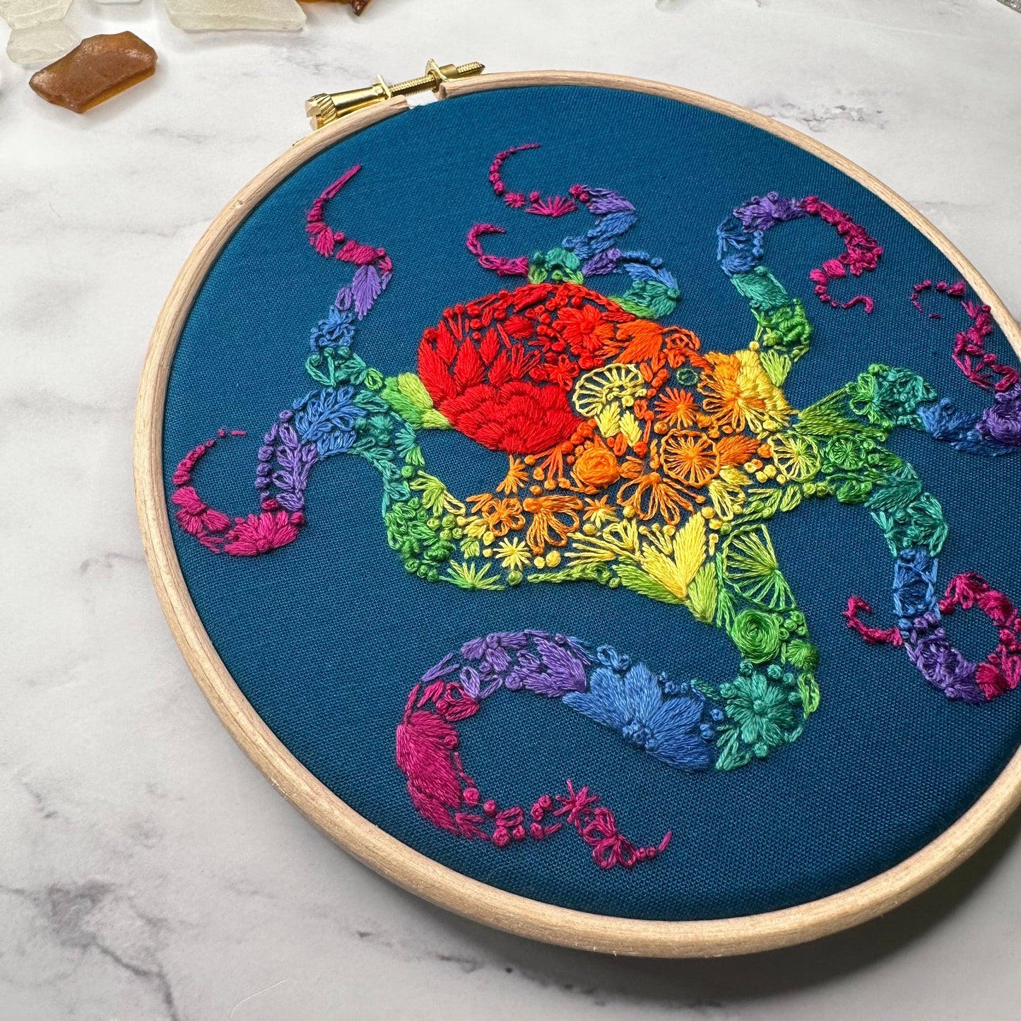 Rainbow Octopus (DIY Embroidery Kit)