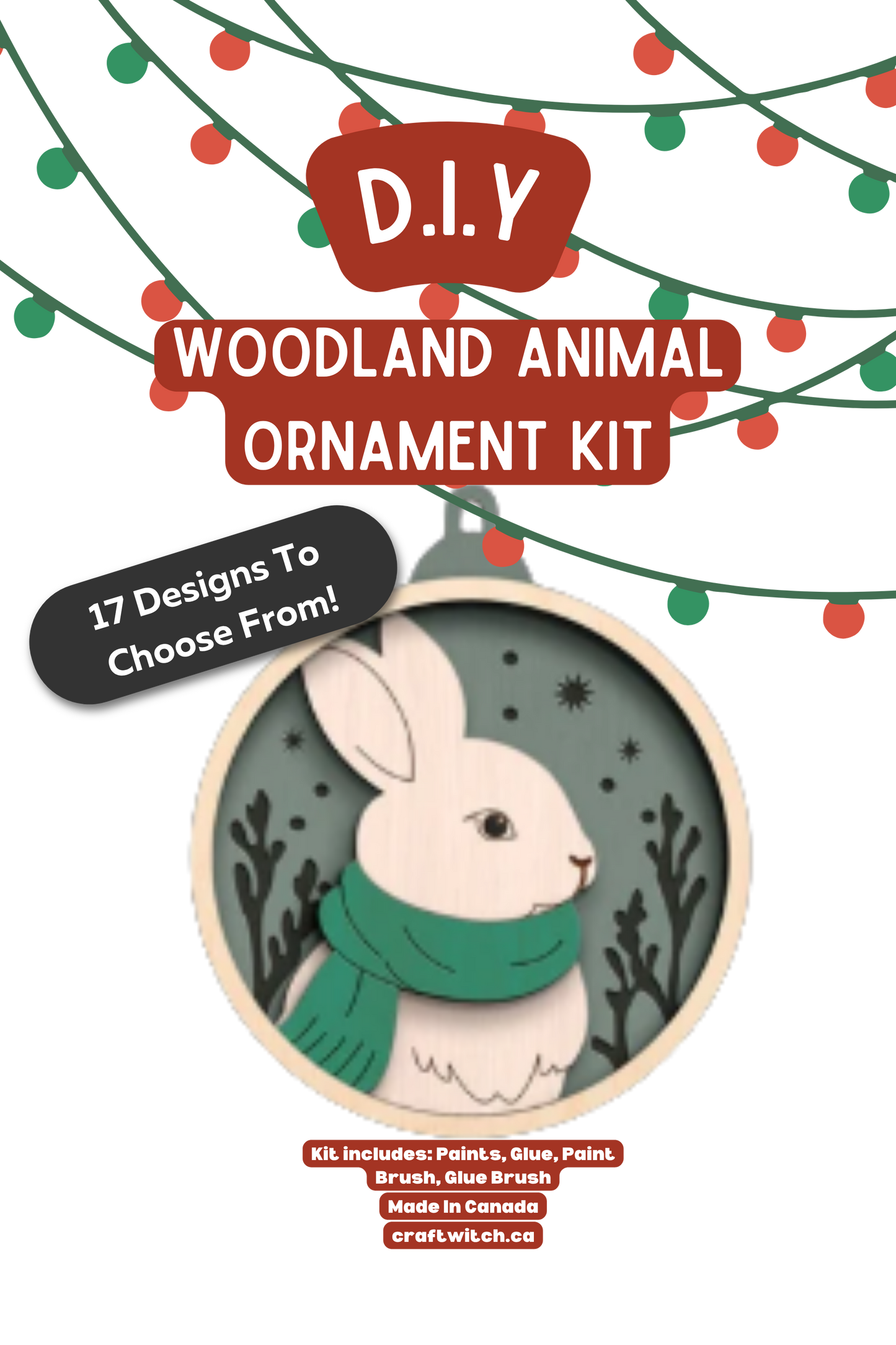 White Rabbit Winter Wonderland DIY Acrylic Ornament Kit