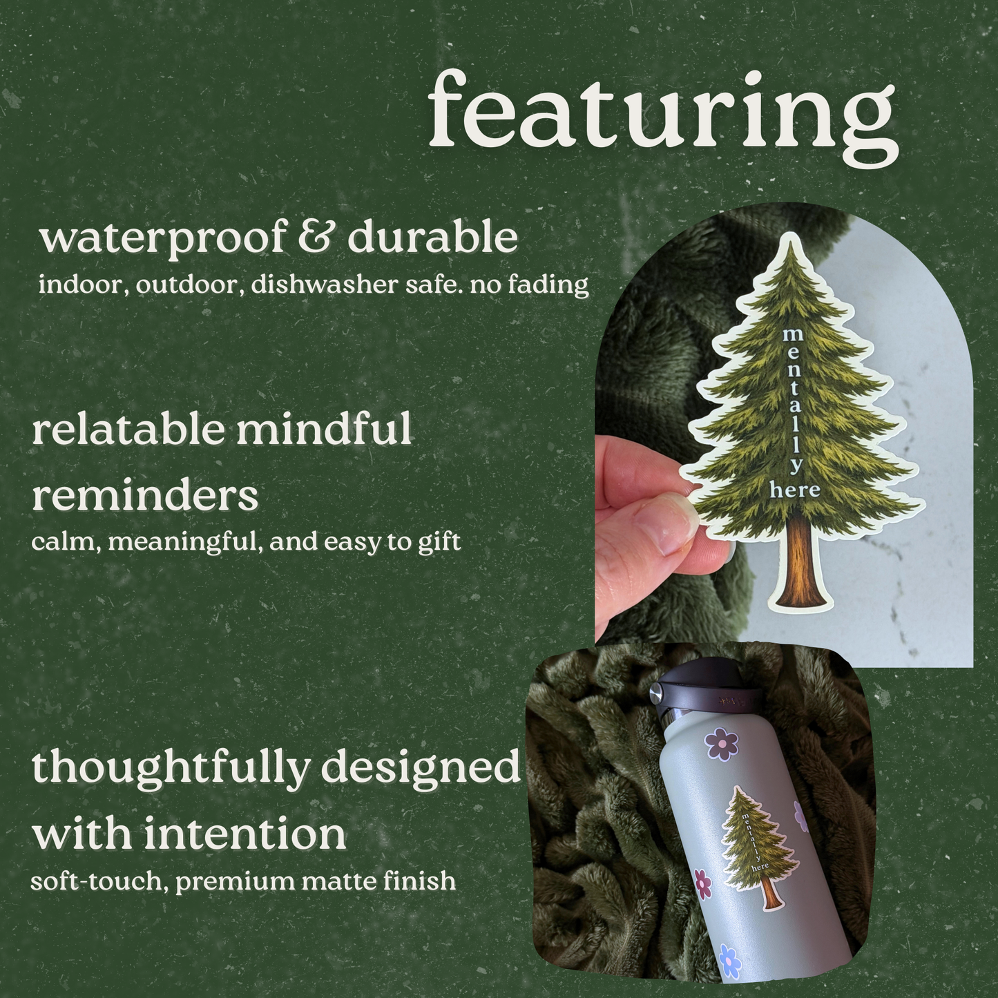Tree Lover Mindfulness Sticker - Mentally Here Nature Quote