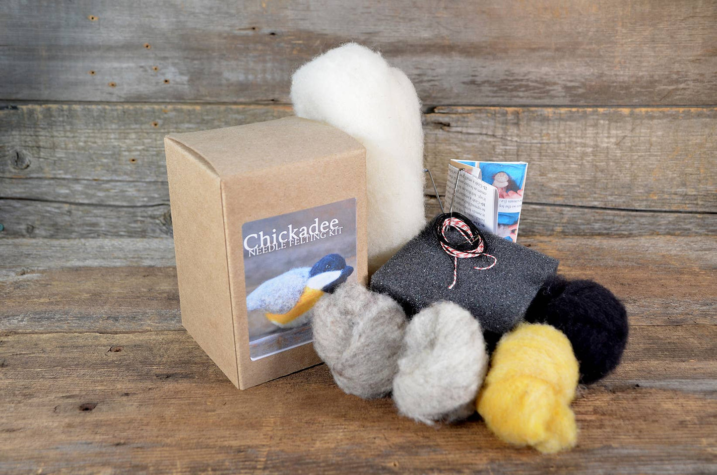 Chickadee Ornament Needle Felting Kit