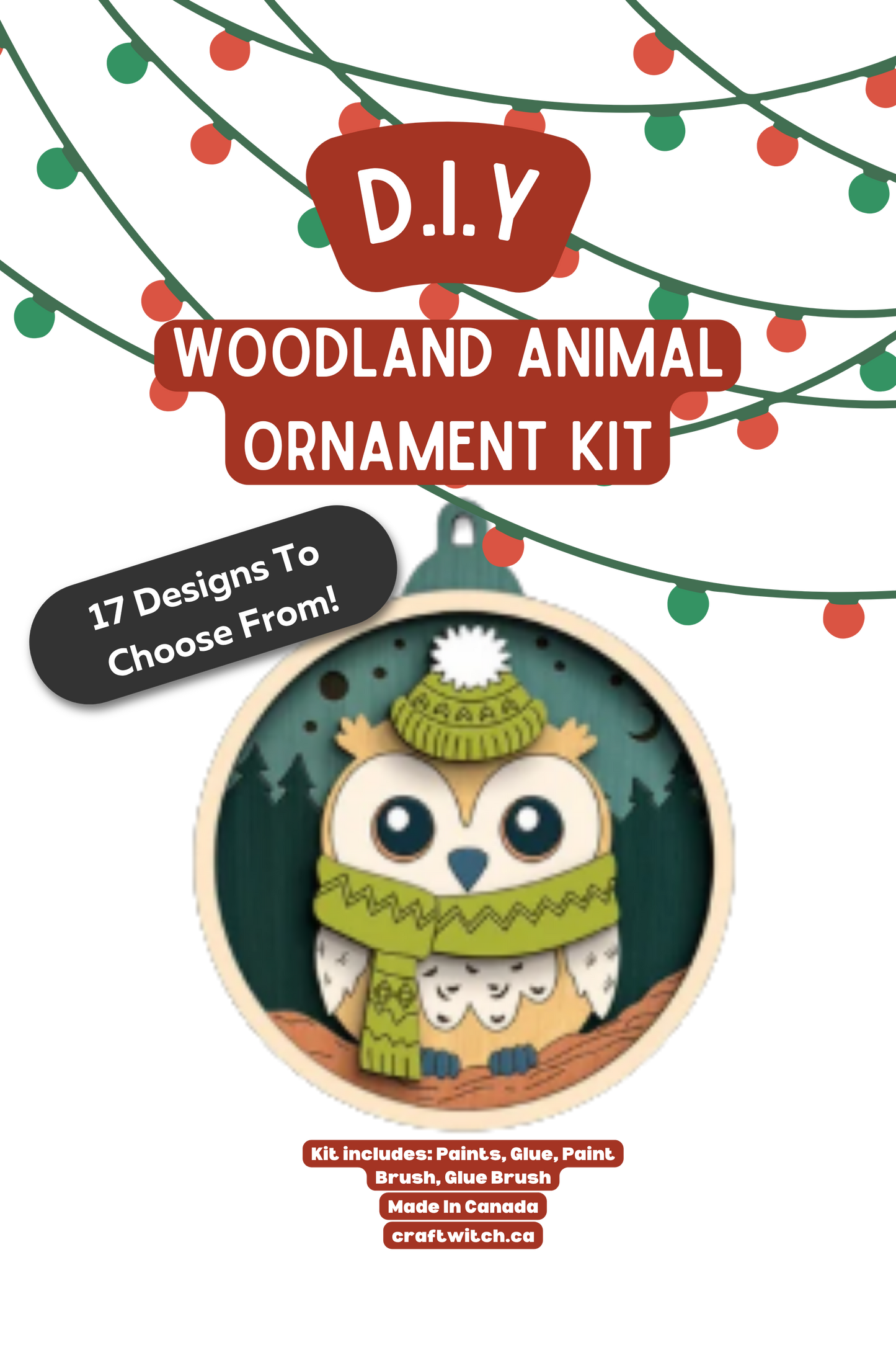 Owl Winter Wonderland DIY Acrylic Ornament Kit