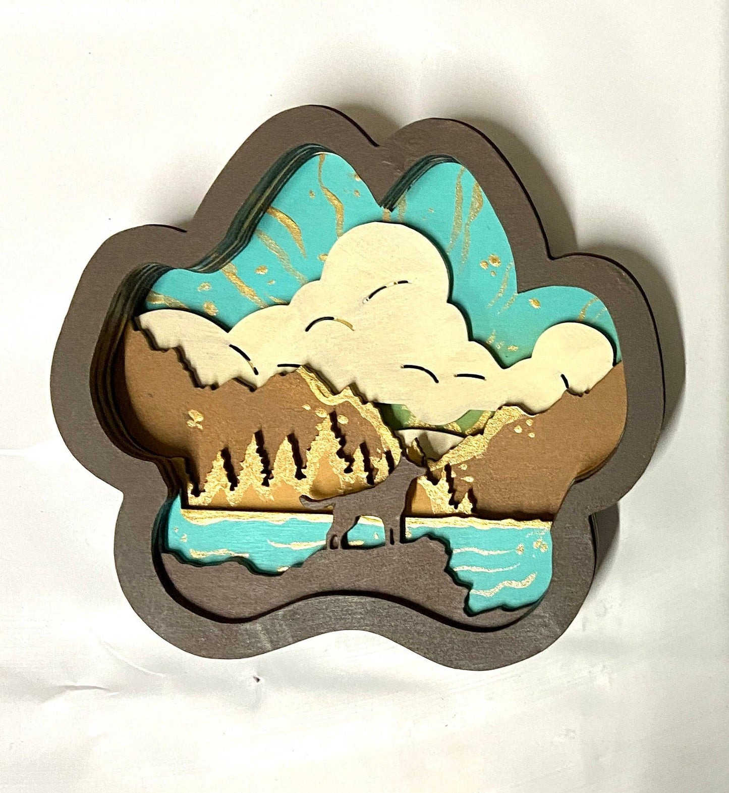 Dog Paw Shadow Box (DIY Acrylic Painting Kit)