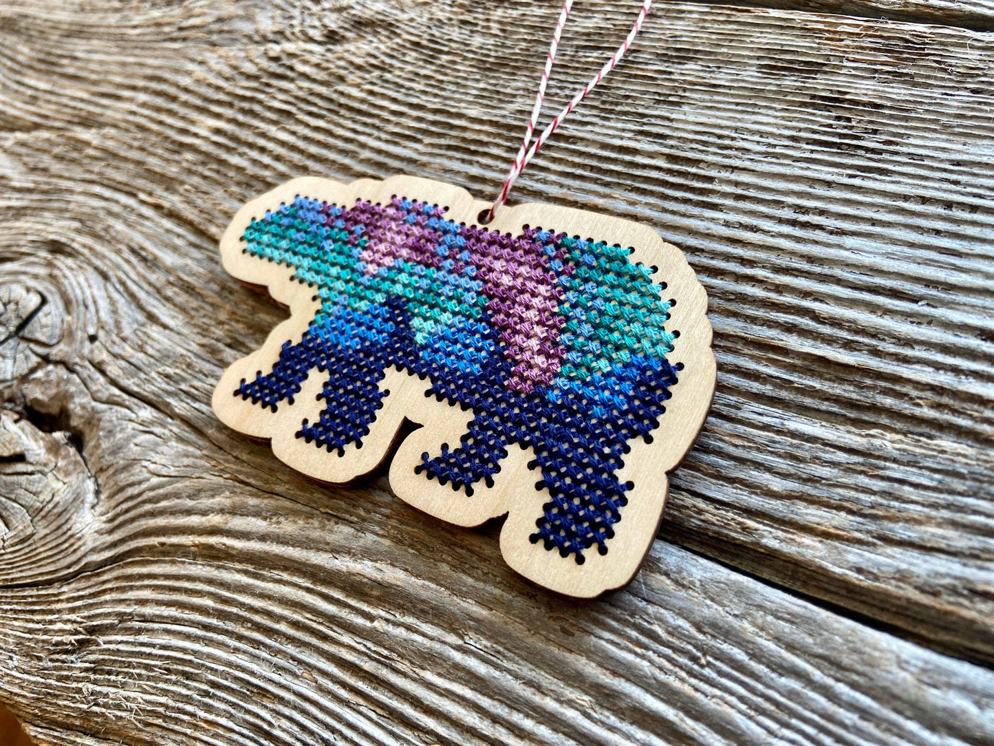 Northern Lights Bear Cross Stitch Kit
