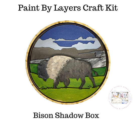 Bison Kit Shadow Box (DIY Acrylic Painting Kit)