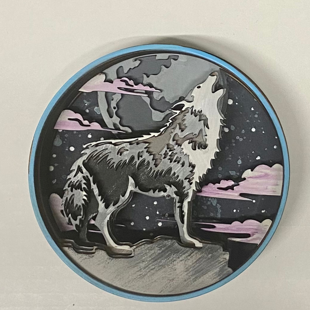 Wolf Shadow Box (DIY Acrylic Painting Kit)