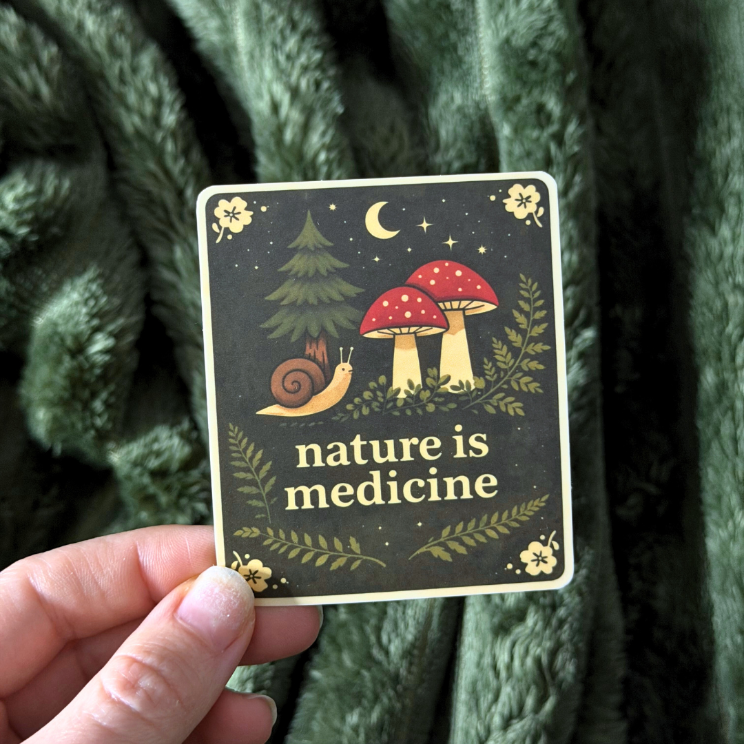 Nature Is Medicine Sticker – Nature Lover Wellness Quote
