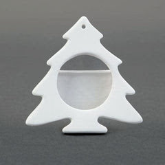 Christmas Tree Frame Ornament Ceramic Bisque